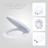 Quick Release Soft Close Toilet Seat White Bathroom Heavy Duty - Low Angle