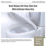 Quick Release Soft Close Toilet Seat White Bathroom Heavy Duty - Extra Image