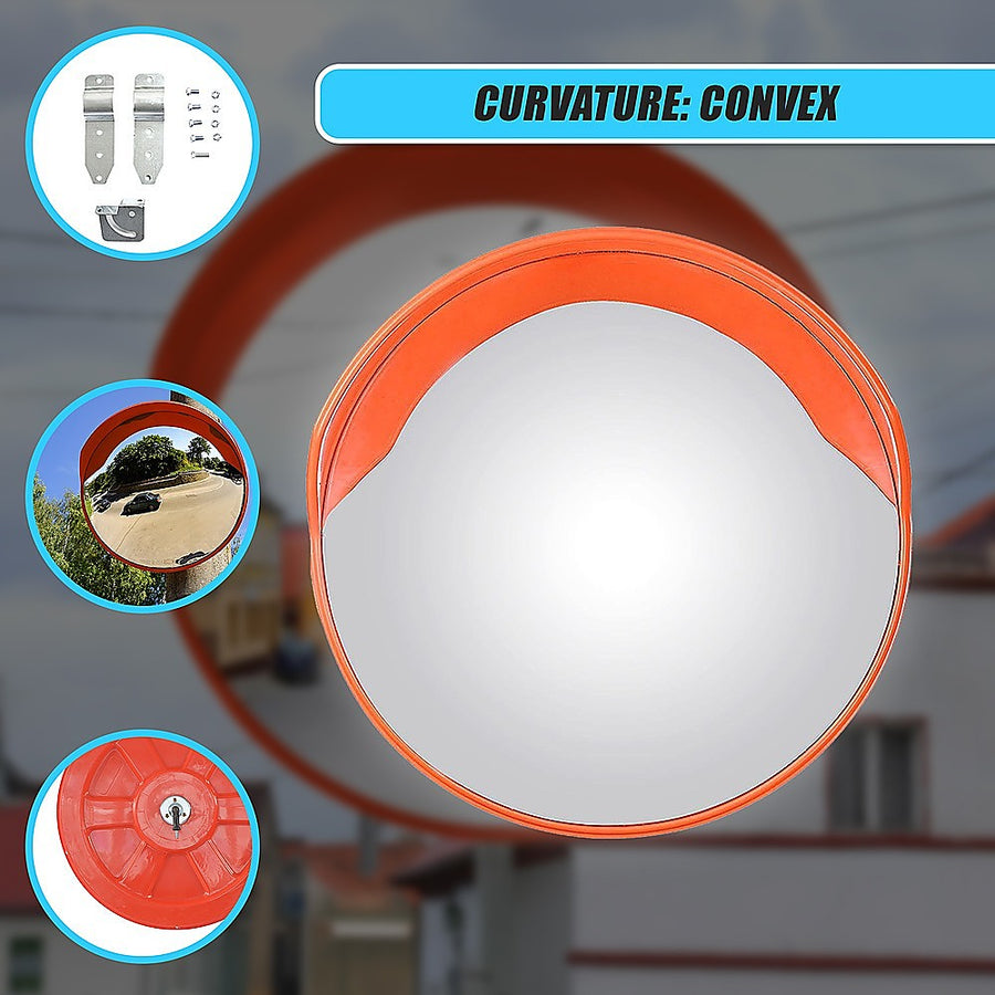 60cm Round Convex Mirror Blind Spot Safety Traffic Driveway Shop Wide Angle, image 9