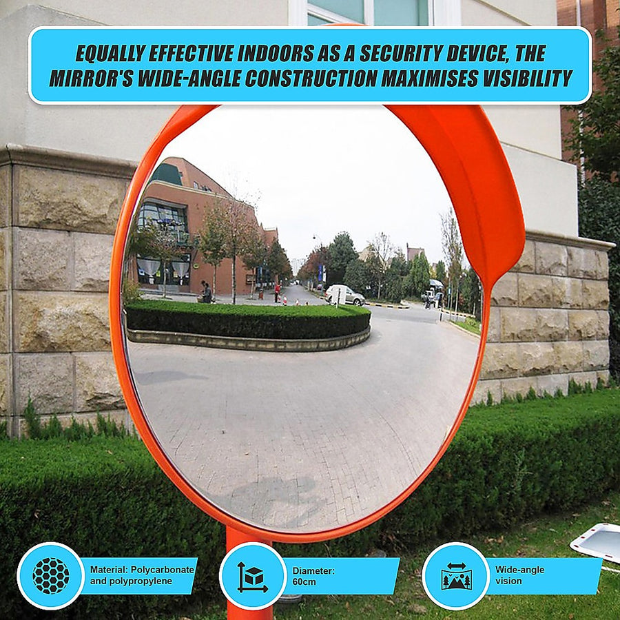 60cm Round Convex Mirror Blind Spot Safety Traffic Driveway Shop Wide Angle, image 10