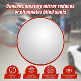 60cm Wide Angle Security Curved Convex Road Safety Mirror Traffic Driveway - 45-Degree Angle