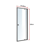 Adjustable Semi Frameless Shower Screen (74~82) x 195cm Australian Safety Glass - Close-Up Angle