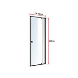 Adjustable Semi Frameless Shower Screen (74~82) x 195cm Australian Safety Glass