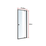 Adjustable Semi Frameless Shower Screen (74~82) x 195cm Australian Safety Glass - Top-Down View