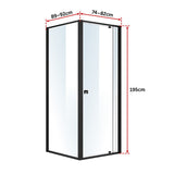 Semi Frameless Shower Screen (74~82)x 195cm & (89~92)x 195cm Side AS/NZS Glass - Rear View