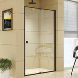 Adjustable Semi Frameless Shower Screen (114~122) x 195cm Australian Safety Glass - Front View