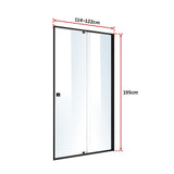 Adjustable Semi Frameless Shower Screen (114~122) x 195cm Australian Safety Glass - Rear View