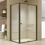 Semi Frameless Shower Screen (114~122)x 195cm & (77~80)x 195cm Side AS/NZS Glass - Front View