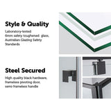 Semi Frameless Shower Screen (114~122)x 195cm & (89~92)x 195cm Side AS/NZS Glass - 45-Degree Angle