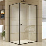 Semi Frameless Shower Screen (114~122)x 195cm & (89~92)x 195cm Side AS/NZS Glass - Front View