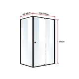 Semi Frameless Shower Screen (114~122)x 195cm & (89~92)x 195cm Side AS/NZS Glass - Rear View