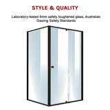 Semi Frameless Shower Screen (114~122)x 195cm & (98~101)x195cm Side AS/NZS Glass - 45-Degree Angle