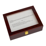 10 Grids Wooden Watch Case Glass Jewellery Storage Holder Box Wood Display - Rear View