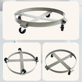 Drum Dolly 450kg 55 Gallon w Swivel Casters Heavy Duty Steel Frame Non Tipping - Close-Up Angle