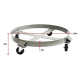 Drum Dolly 450kg 55 Gallon w Swivel Casters Heavy Duty Steel Frame Non Tipping - Close-Up Angle