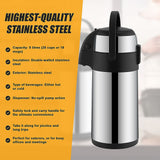 Air Pot for Tea Coffee 5L Pump Action Insulated Airpot Flask Drink Dispenser - Extra Image