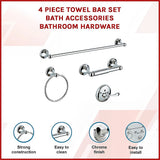 4 Piece Towel Bar Set Bath Accessories Bathroom Hardware - Side View