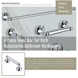 4 Piece Towel Bar Set Bath Accessories Bathroom Hardware - Extra Image