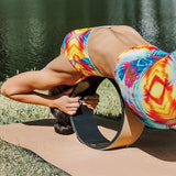Yoga Pilates Wheel Cork Circle Prop Back Chest Hips Abdomen Stretch Roller - Front View
