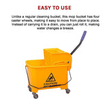 20L Deluxe Mop Wringer Bucket Side Press Janitor Commercial Cleaning - Extra Image