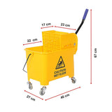 20L Deluxe Mop Wringer Bucket Side Press Janitor Commercial Cleaning - Extra Image
