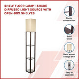 Shelf Floor Lamp - Shade Diffused Light Source with Open-Box Shelves