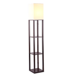 Shelf Floor Lamp - Shade Diffused Light Source with Open-Box Shelves - Rear View