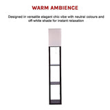 Shelf Floor Lamp - Shade Diffused Light Source with Open-Box Shelves - Close-Up Angle