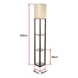 Shelf Floor Lamp - Shade Diffused Light Source with Open-Box Shelves - Low Angle