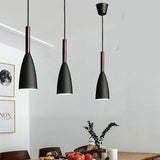 Black Pendant Lighting Kitchen Lamp Modern Pendant Light Bar Wood Ceiling Lights - Front View