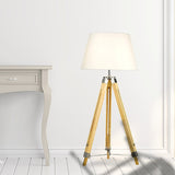 Modern Floor Lamp Wood Tripod Home Bedroom Reading Light 145cm - Front View
