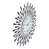 Large Modern 3D Crystal Wall Clock Luxury Art Metal Round Home Decor - Top-Down View
