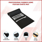 300cm Professional Rubber Darts Mat Home Pub Bar Floor Protector With Throw Line For Accurate Play - Side View
