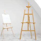 Pine Wood Easel Artist Art Display Painting Shop Tripod Stand Wedding - Front View