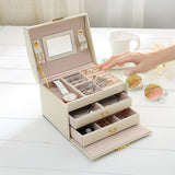 Jewellery Storage Box Girls Rings Necklaces Display Organiser Storage Case - Front View