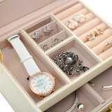 Jewellery Storage Box Girls Rings Necklaces Display Organiser Storage Case - Top-Down View