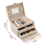 Jewellery Storage Box Girls Rings Necklaces Display Organiser Storage Case - Extra Image