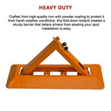 Fold Down Vehicle Security Car Parking Spot Lock Safety Bollard Barrier - Extra Image