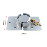 Van Door Lock With Brackets - Heavy Duty Security Vehicle Hasp Padlock - Low Angle
