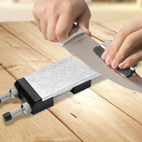 Double-Sided Diamond Knife Sharpeners Sharpening Stone W/ Stone Holder - Front View