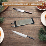 Double-Sided Diamond Knife Sharpeners Sharpening Stone W/ Stone Holder - Extra Image