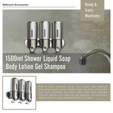 1500ml Shower Liquid Soap Body Lotion Gel Shampoo Bathroom Dispenser - Low Angle