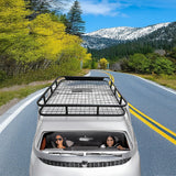 Universal Roof Rack Basket - Car Luggage Carrier Steel Cage Vehicle Cargo - 45-Degree Angle