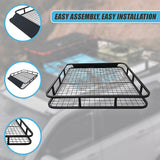 Universal Roof Rack Basket - Car Luggage Carrier Steel Cage Vehicle Cargo - Close-Up Angle