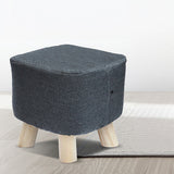 Fabric Ottoman Foot Stool Rest Pouffe Footstool Wood Storage Padded Seat - Close-Up Angle