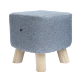 Fabric Ottoman Foot Stool Rest Pouffe Footstool Wood Storage Padded Seat