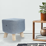 Fabric Ottoman Foot Stool Rest Pouffe Footstool Wood Storage Padded Seat - 45-Degree Angle