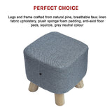 Fabric Ottoman Foot Stool Rest Pouffe Footstool Wood Storage Padded Seat - Extra Image