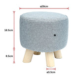 Fabric Ottoman Foot Stool Rest Pouffe Footstool Wood Storage Padded Seat - Extra Image