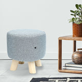 Fabric Ottoman Foot Stool Rest Pouffe Footstool Wood Storage Padded Seat - 45-Degree Angle